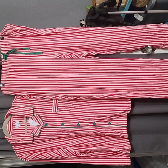 Pajamagrams Other - NWT Pajamagrams HIS Pajama Set Red White Striped W/Green Christmas Fleece XXL